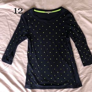 3/4 sleeve tee with neon details